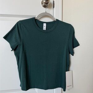NWT lululemon athletica classic cotton fit tee, storm teal